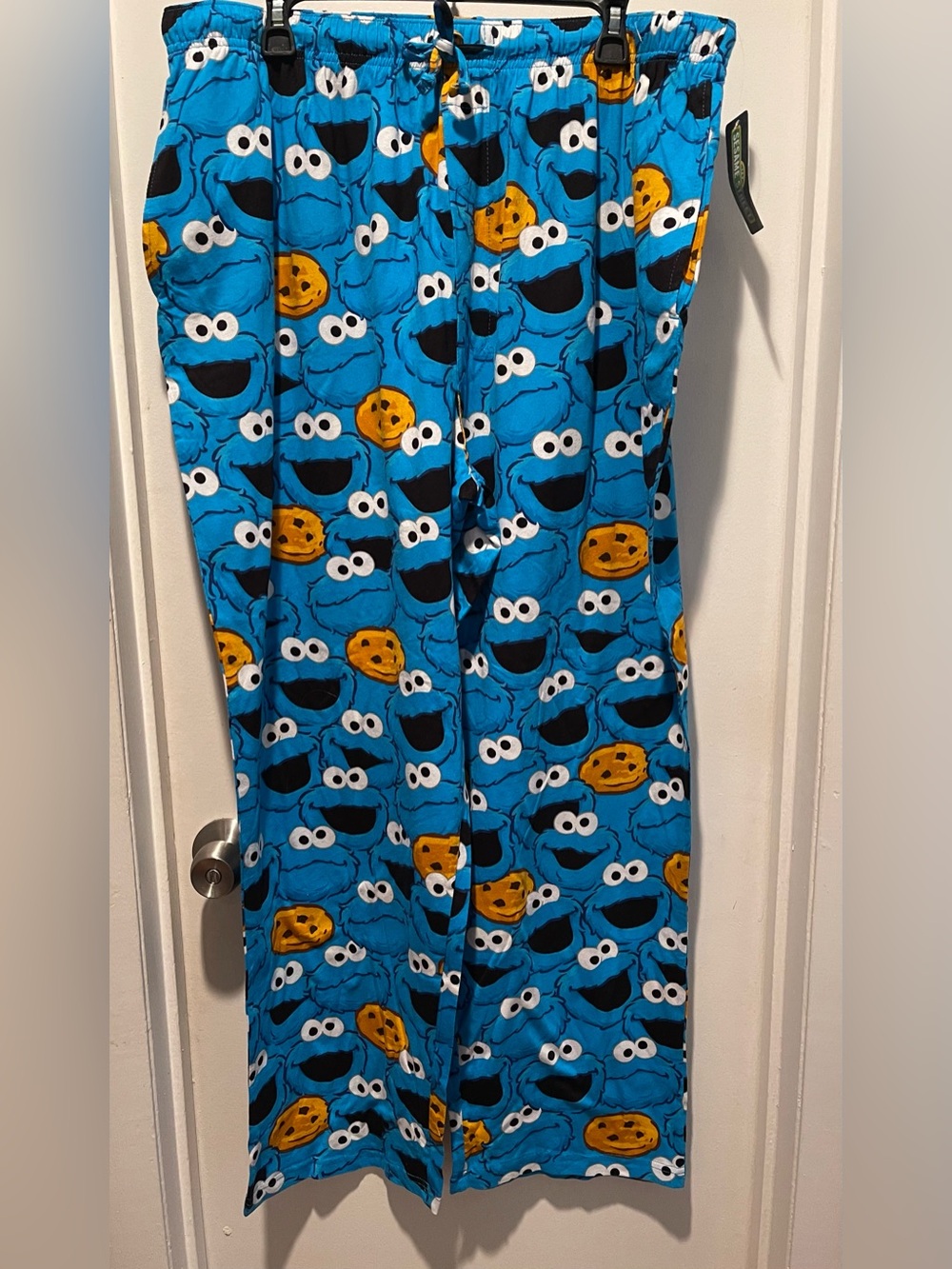Sesame Street Cookie Monster Blue and Yellow Men's Pajama Pants XL (40-42)